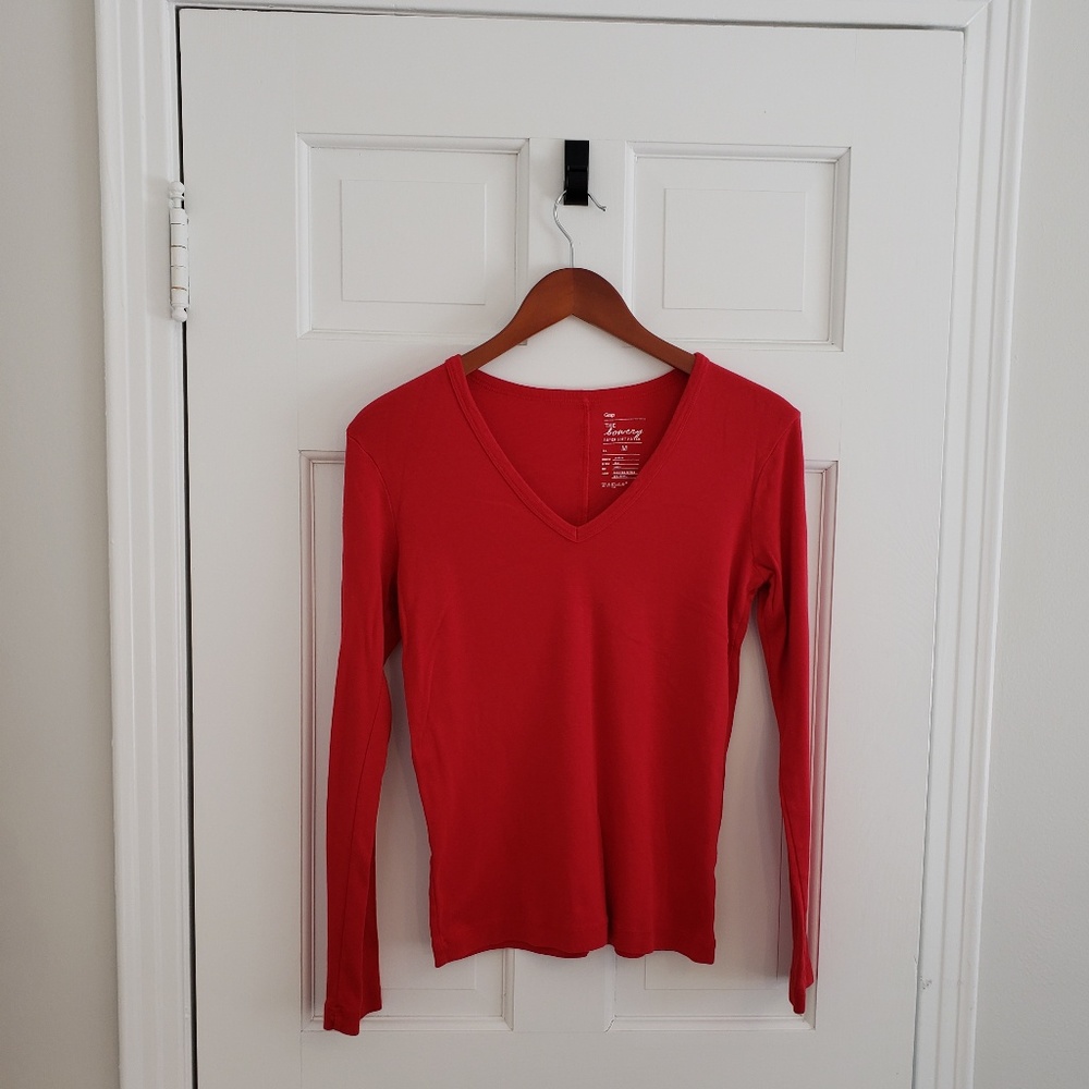 Sale! Gap Red Long Sleeve Tee Size Medium